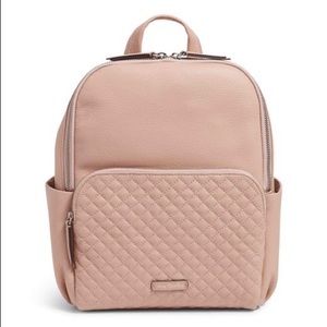 Vera Bradley Leather Backpack Pockets Gently Used Light Pink Nude Bag Bookbag